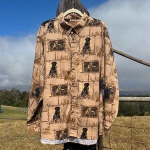 Magellan heritage Labrador hunting dog printed button down shirt mens XXL